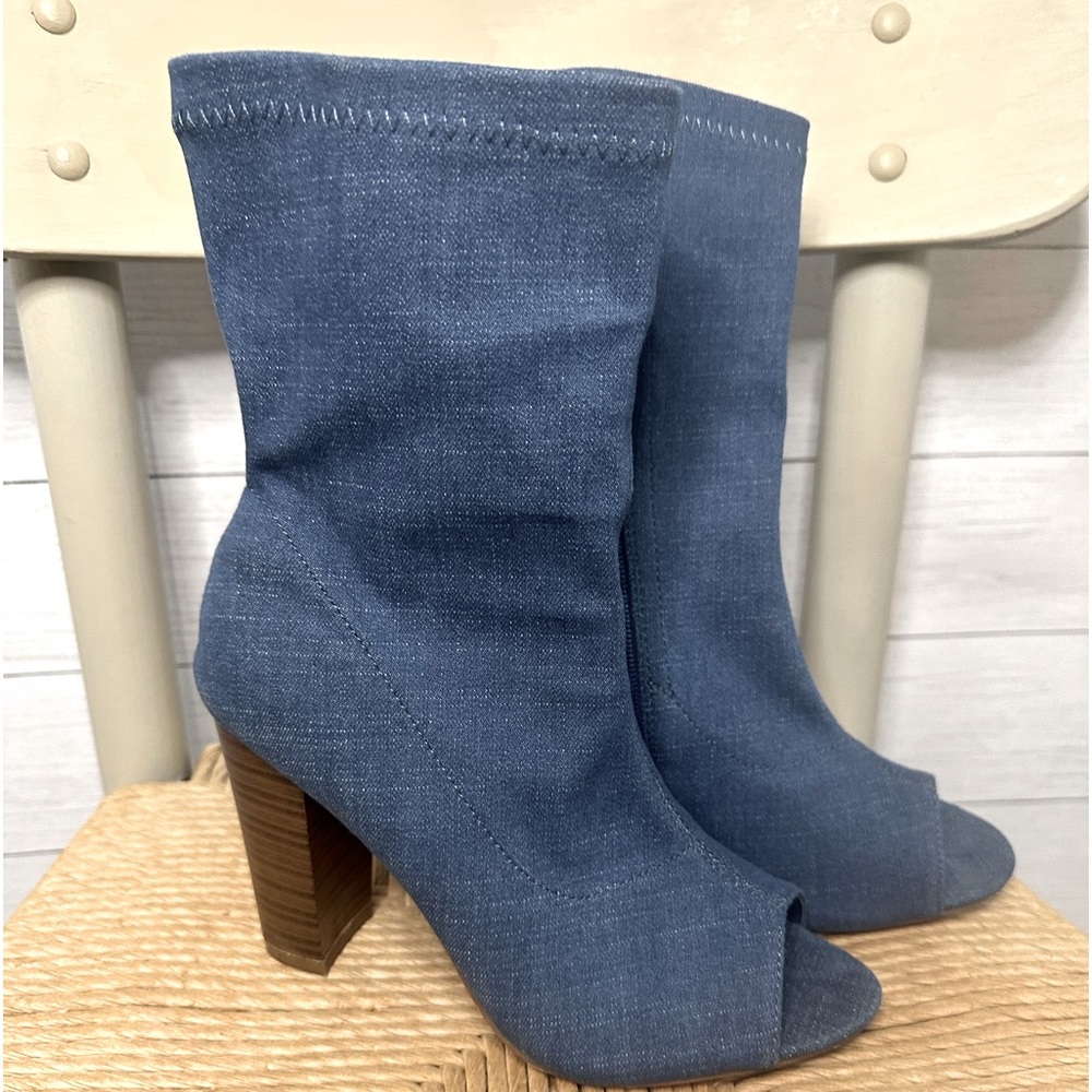 Sexy Denim Peep Toe Boots